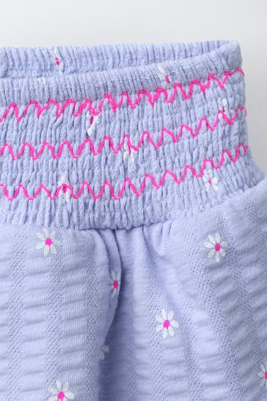 FLORAL TEXTURED BERMUDA SKORT - Mauve by Zara - Image 2