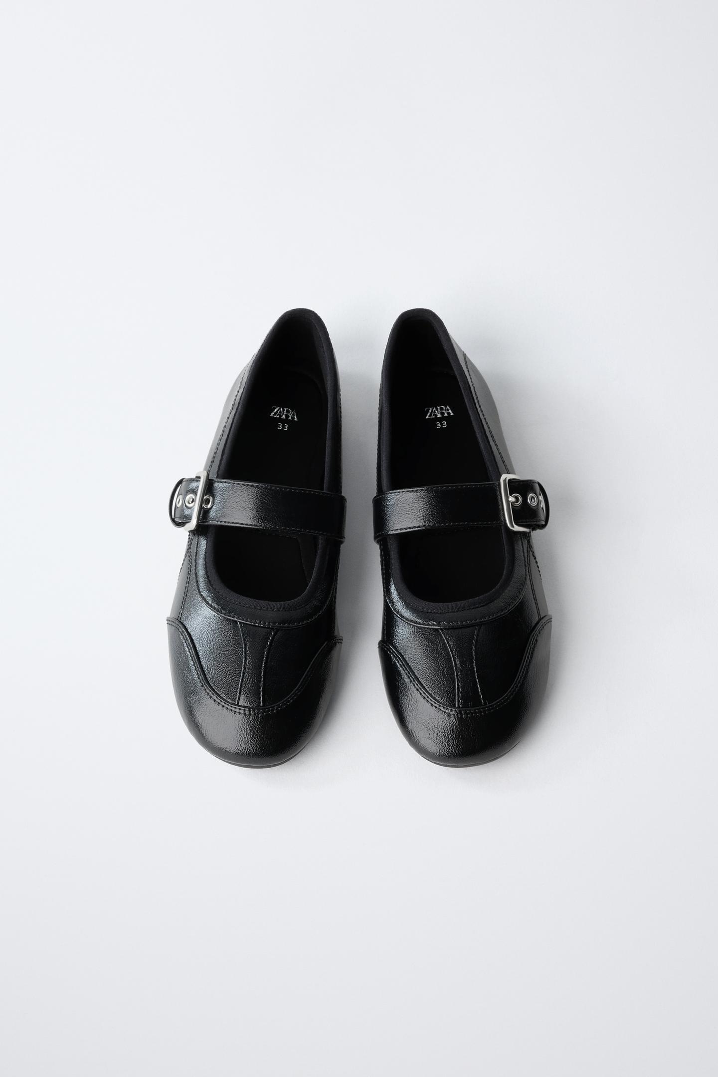 Детские балетки Zara Buckle Ballet, цвет: Чёрный — фото 4