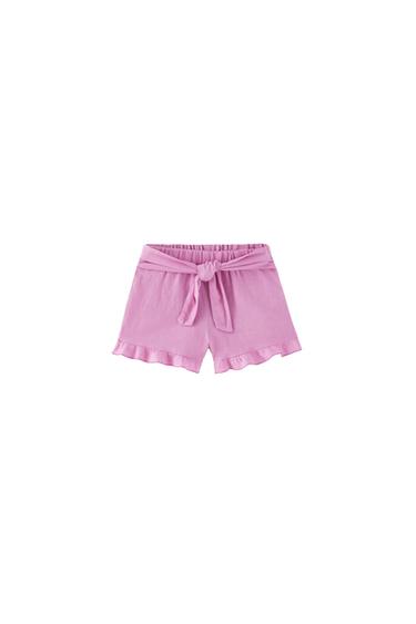 LINEN BLEND SASH SHORTS