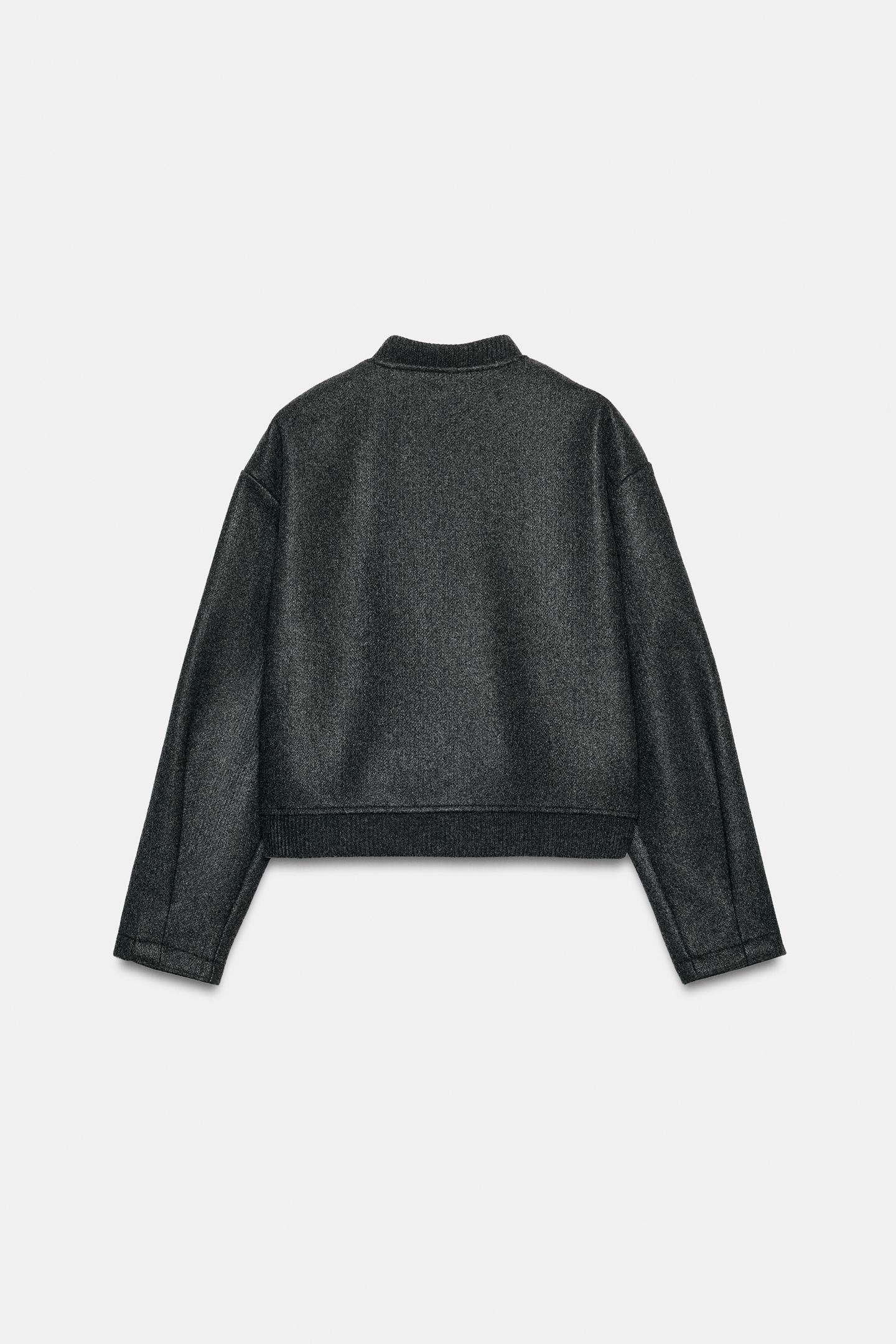 Женская куртка Zara Soft Bomber, цвет: Серый — фото 4