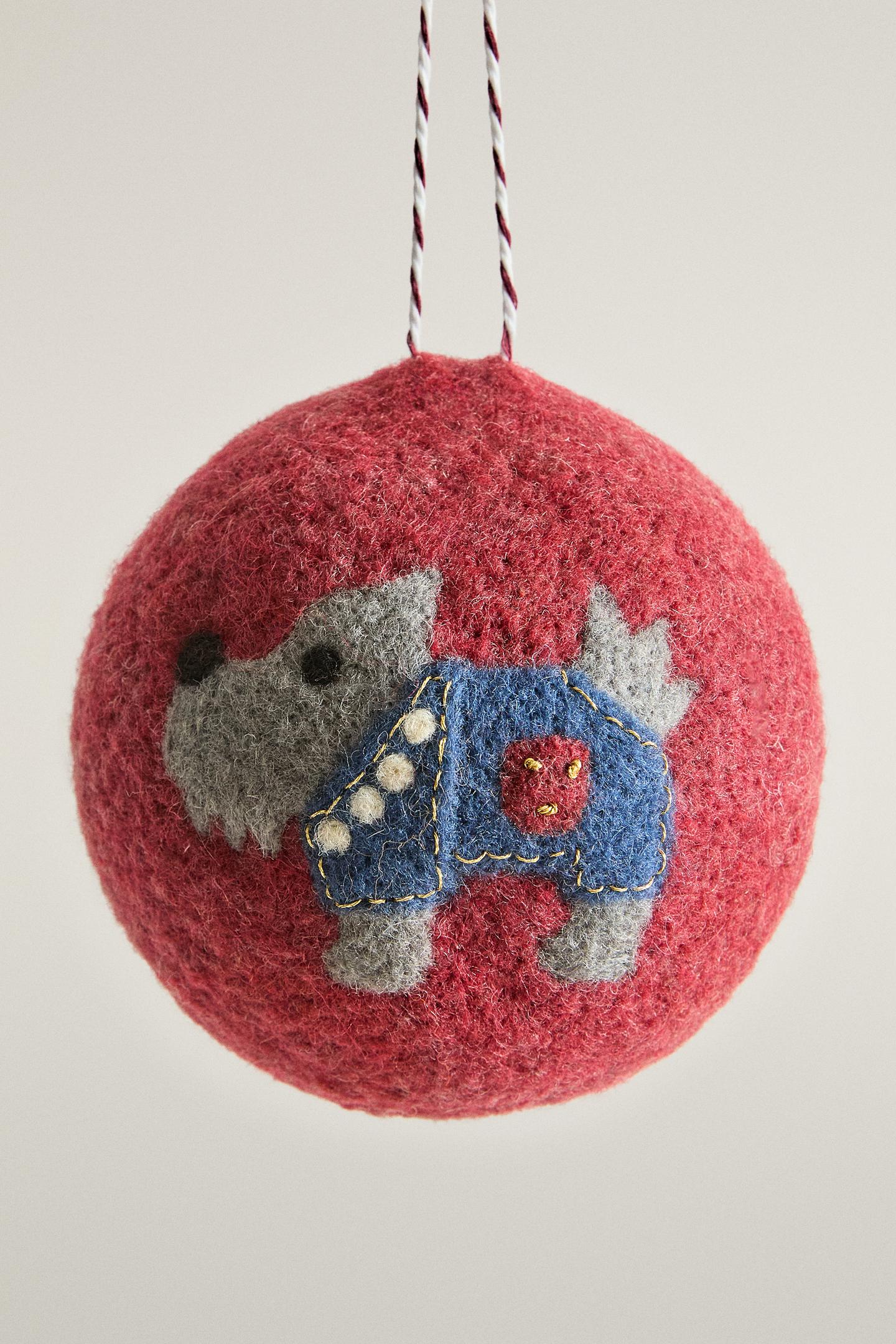 Ёлочные украшения Zara Dog Felt Christmas Tree Decoration, цвет: Красный — фото 1