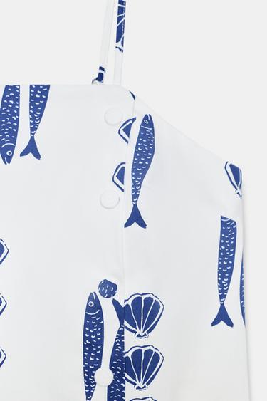 PRINTED TOP WITH BUTTONS - Multicoloured by Zara - Image 8