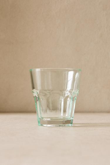 GLASS TUMBLER WITH RAISED DESIGN - Blue by Zara