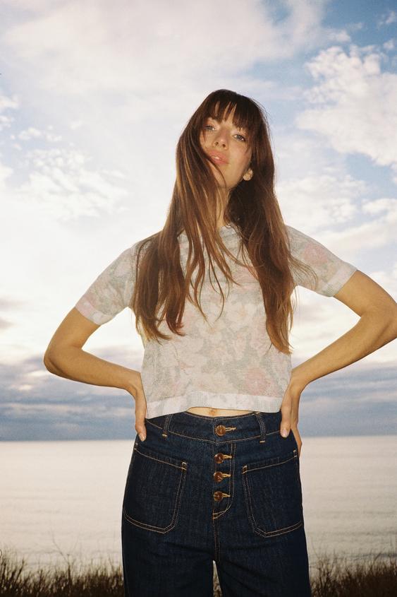 TOP EN MAILLE ?? IMPRIM?? FLEURI - Multicolore | ZARA Canada