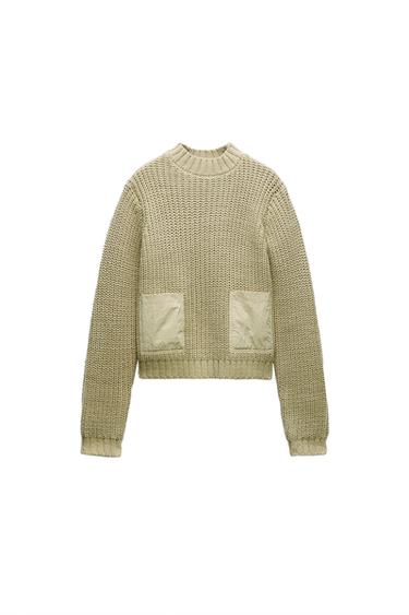 KNIT SWEATER WITH MATCHING POCKETS