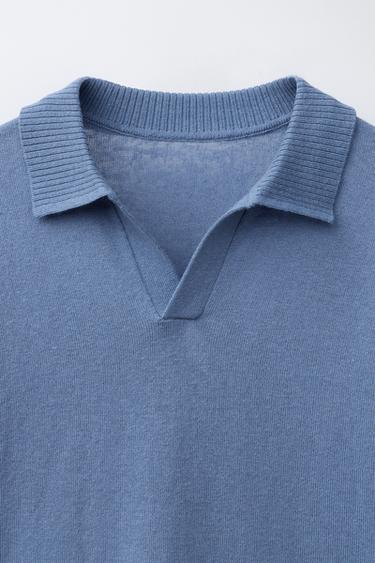 POLO EN COTON ET LIN - Bleu de Zara - Image 2
