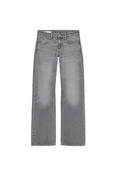 JEANS TRF WIDE LEG TIRO BAJO - Gris de Zara