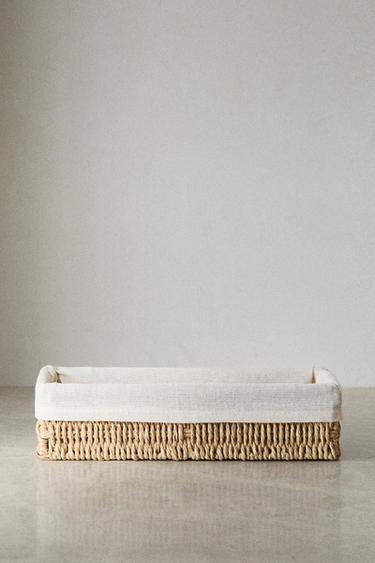 RECHTECKIGER KORB MIT STOFFEINLAGE - Hellbeige von Zara