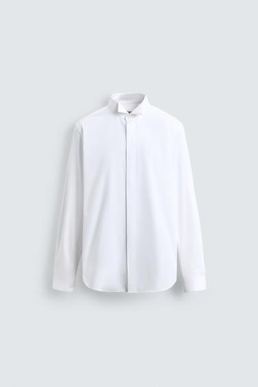 Zara WING COLLAR SHIRT - White
