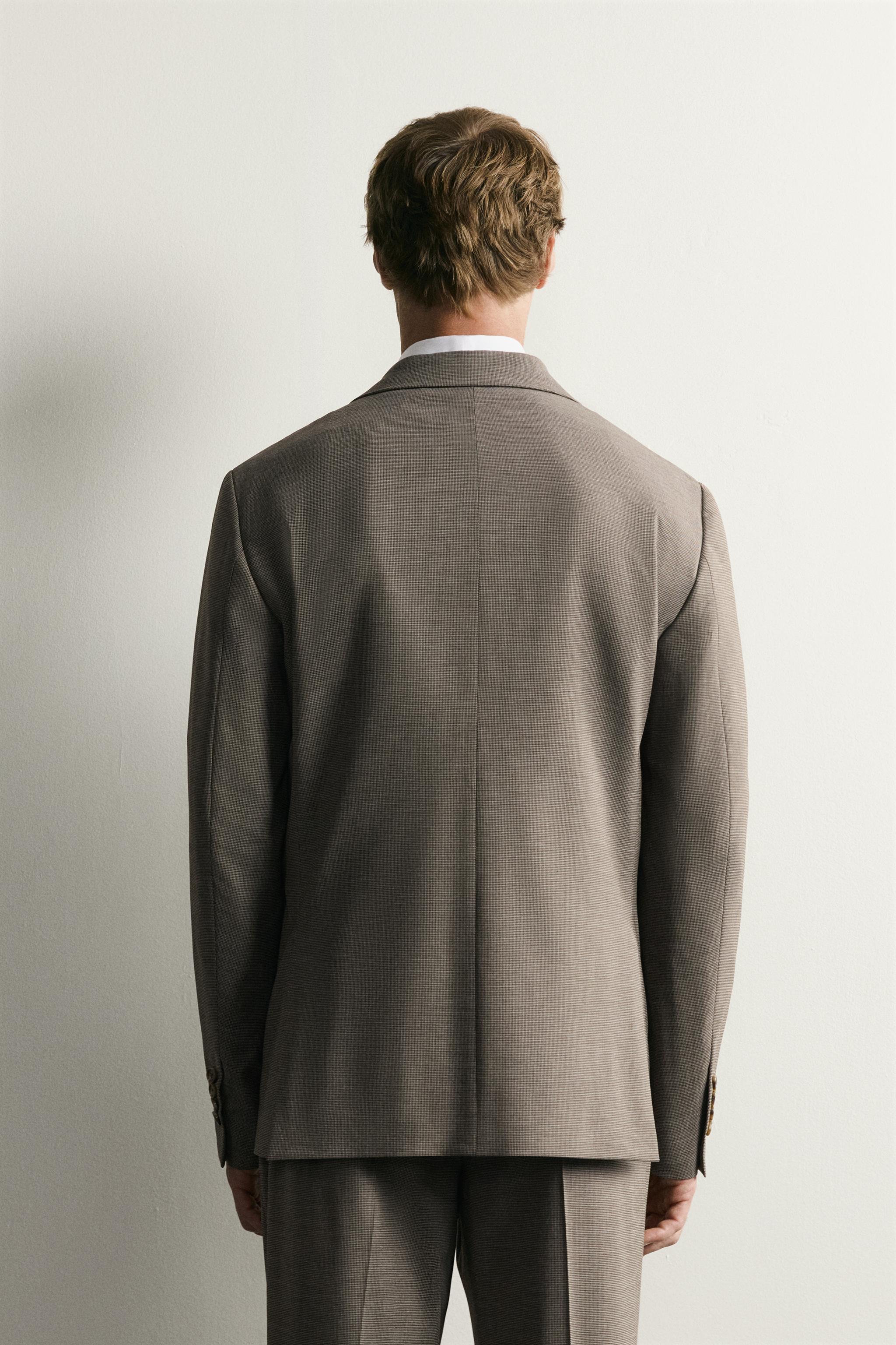 HOUNDSTOOTH REGULAR FIT SUIT BLAZER