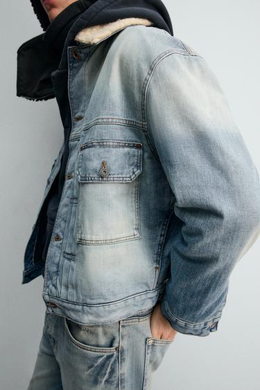 VESTE EN JEAN AVEC PLIS X SR_A - Bleu moyen de Zara - Image 4