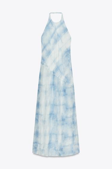 HALTER TIE-DYE DRESS - Sky blue by Zara - Image 8