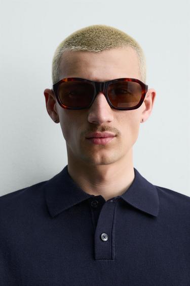 REGULAR FIT KNIT POLO SHIRT - Dark navy by Zara