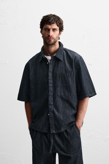RELAXED FIT DENIM SHIRT - Indigo by Zara