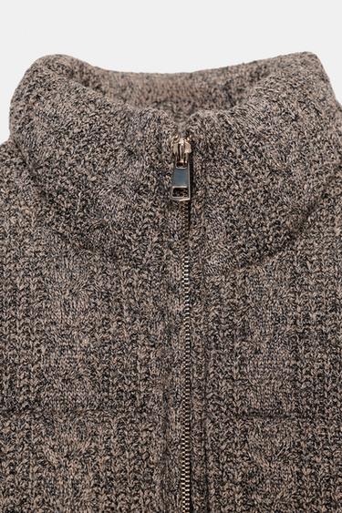 ANORAK BOMBER MATELASSÉ À MAILLE CÔTELÉE AVEC ISOLATION THERMIQUE - Gris de Zara - Image 6