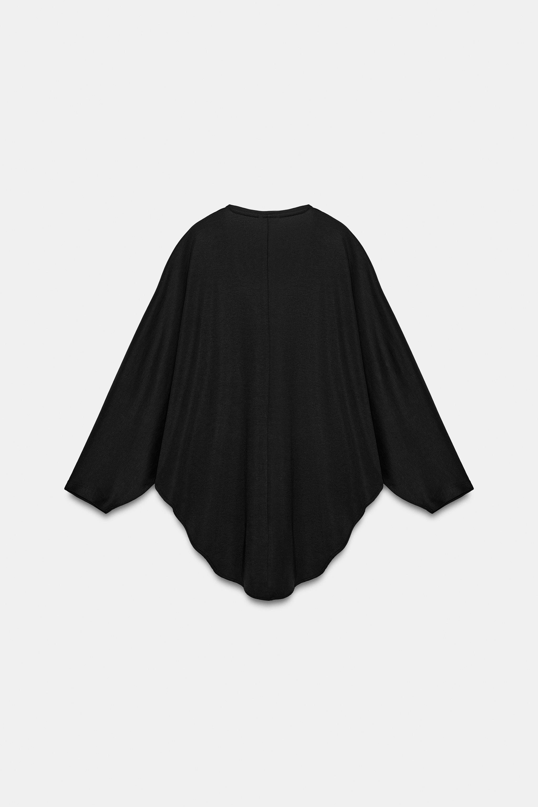 Женские футболки Zara SUPIMA® CAPE T-SHIRT — фото 7