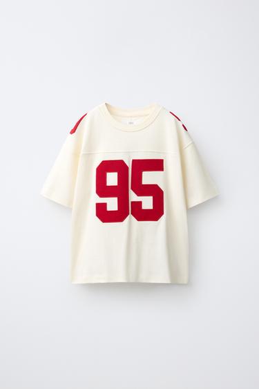 NUMBER PATCH T-SHIRT - Ecru by Zara
