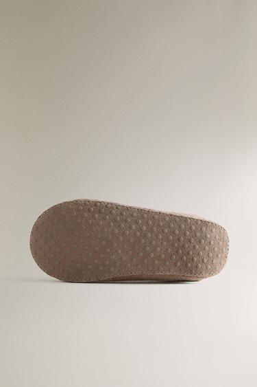 KIDS' CASHMERE SOCKS WITH LEATHER SOLE - Sand Brown by Zara - Image 4