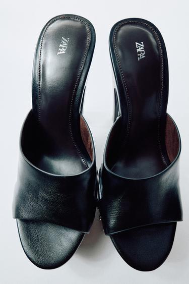 STUDDED PLATFORM WEDGES - Black by Zara