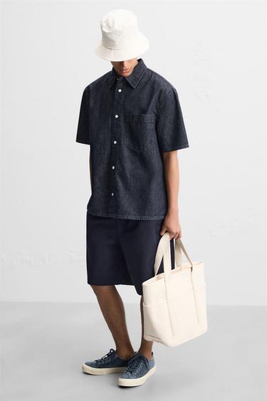 SAC SHOPPER EN TISSU - Blanc écru de Zara - Image 1