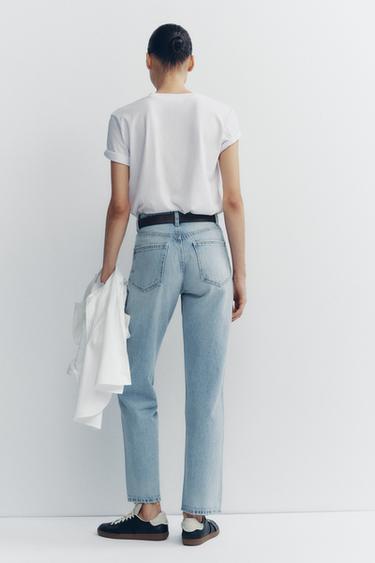 JEAN TRF MOM FIT AVEC TAILLE HAUTE - Bleu clair de Zara - Image 3
