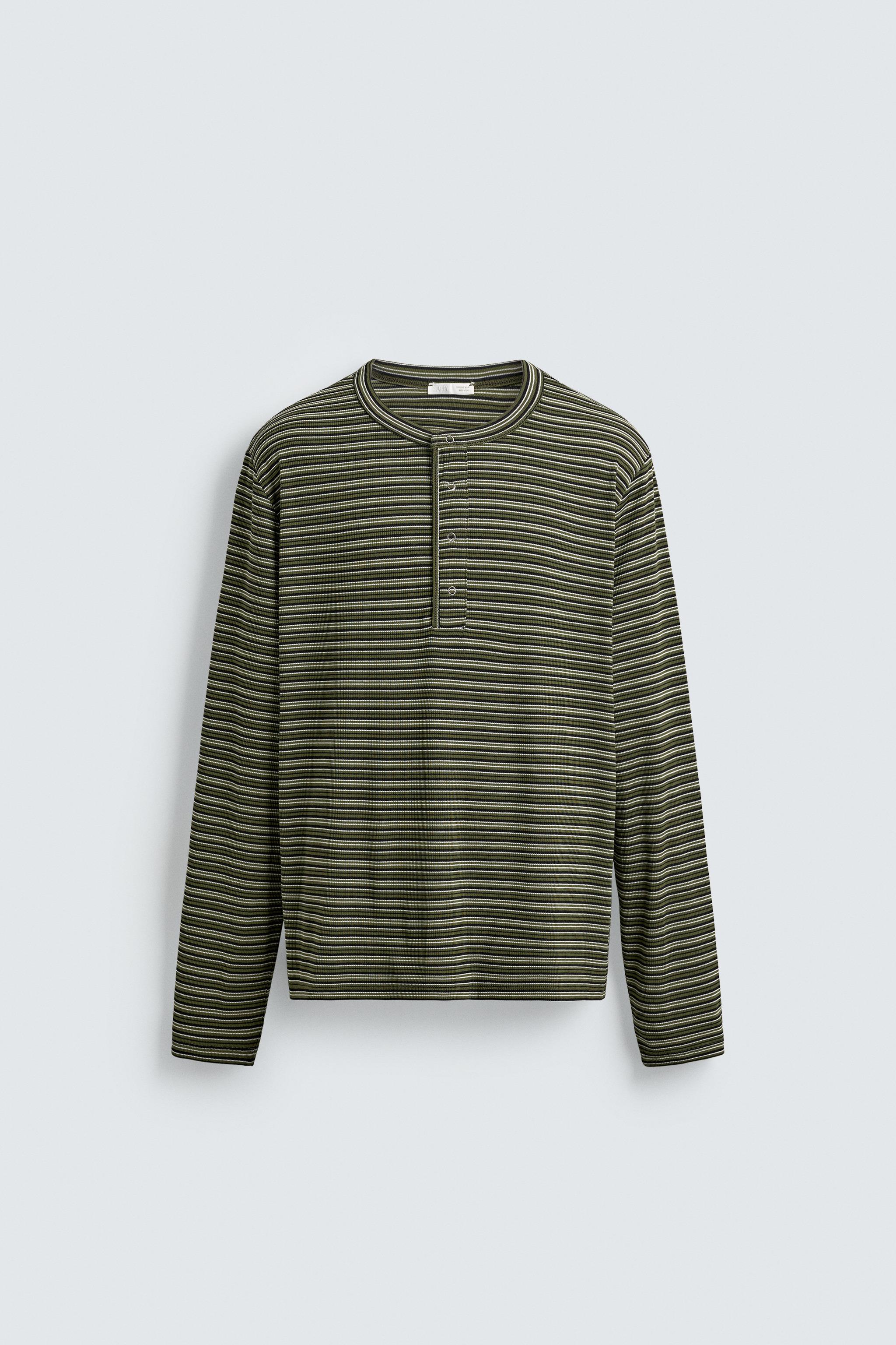 STRIPED HENLEY T-SHIRT