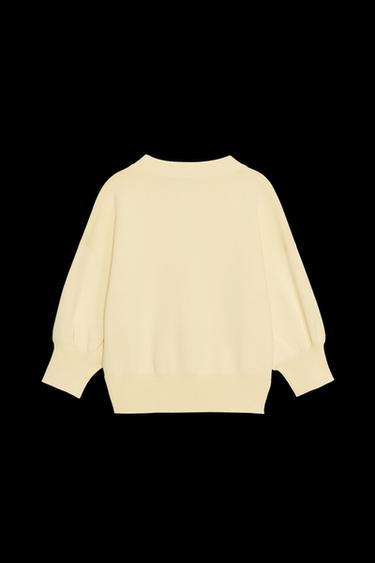 Zara FRENCH SLEEVE KNIT CARDIGAN - Yellow