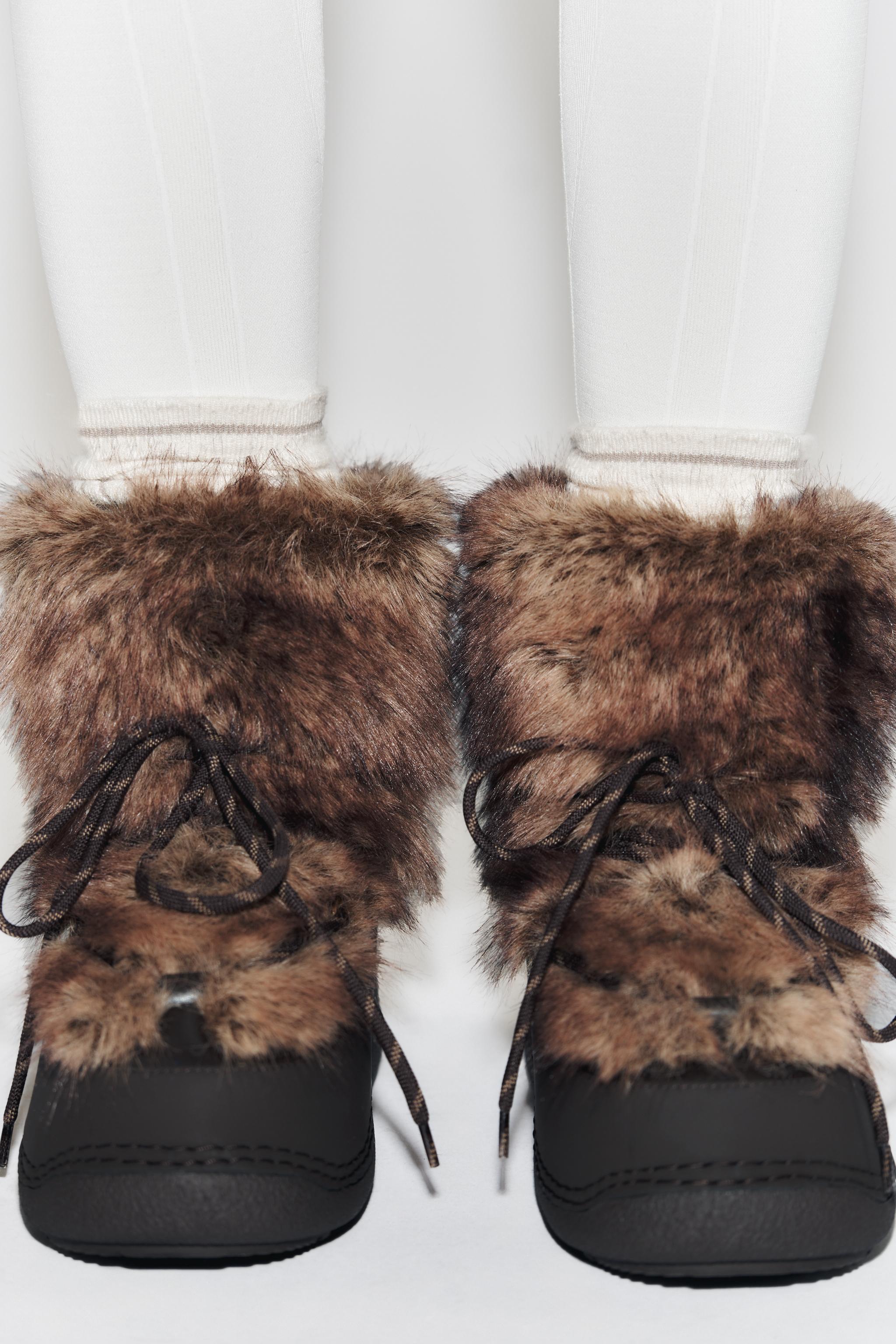 FAUX FUR COMBINED ANKLE BOOTS SKI COLLECTION
