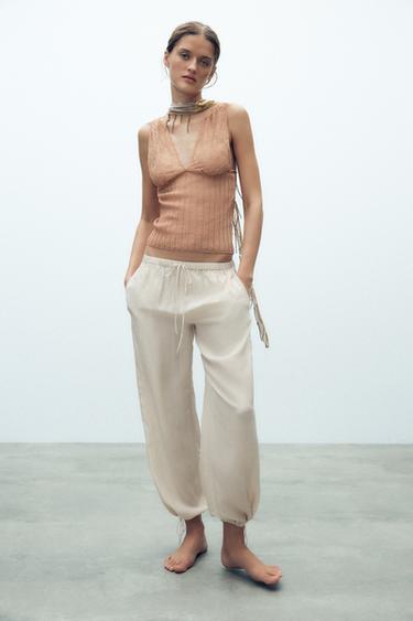 BLUSE MED BLONDE - Rust fra Zara - Billede 0