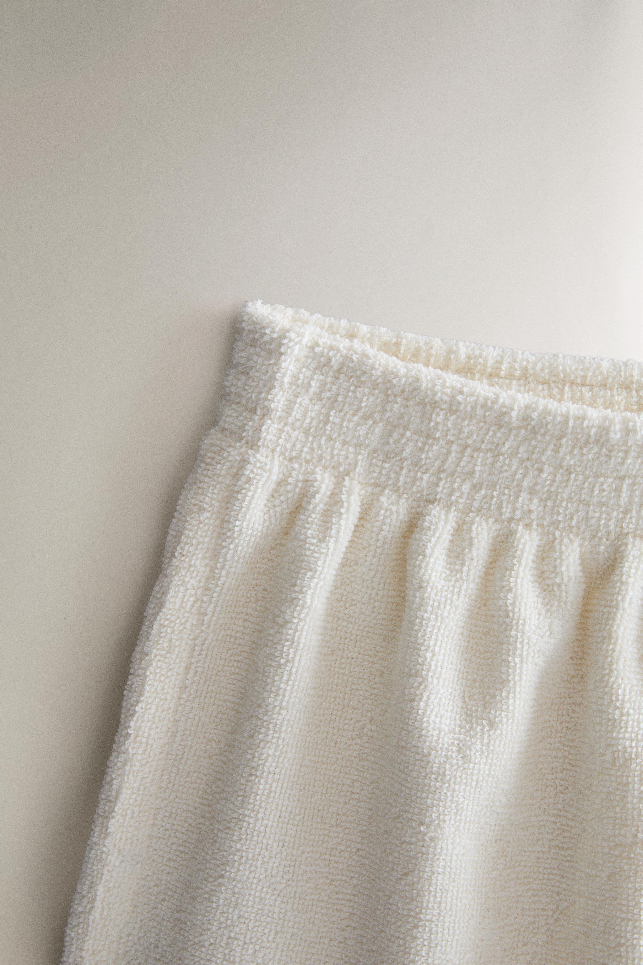 COTTON TERRYCLOTH BEACH SHORTS — Ivory