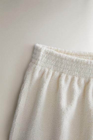 COTTON TERRYCLOTH BEACH SHORTS — Ivory 2