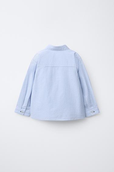 BASIC SEERSUCKER SHIRT - Blue by Zara