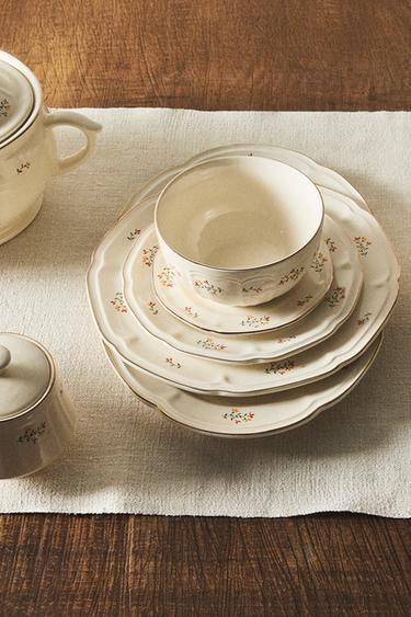 FLORAL PORCELAIN TABLEWARE - Pearl / Beige by Zara - Image 0