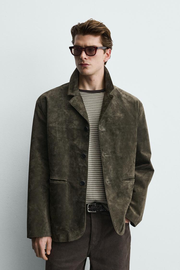 ZARA SUEDE LEATHER BLAZER