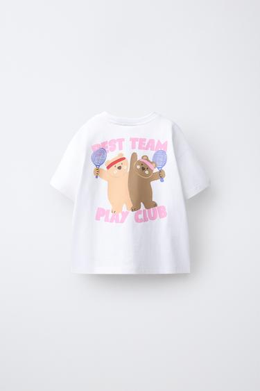 HEART PRINT T-SHIRT — Oyster-white 2