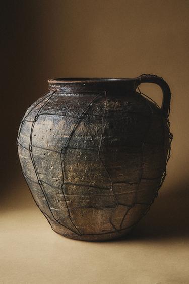 VASE TERRE CUITE GRILLAGÉ - Kaki de Zara - Image 5