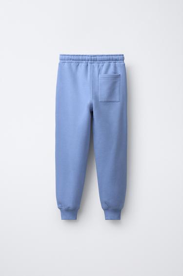 PANTALON DE JOGGING EN MOLLETON AVEC ÉTIQUETTE - Bleu clair de Zara - Image 1