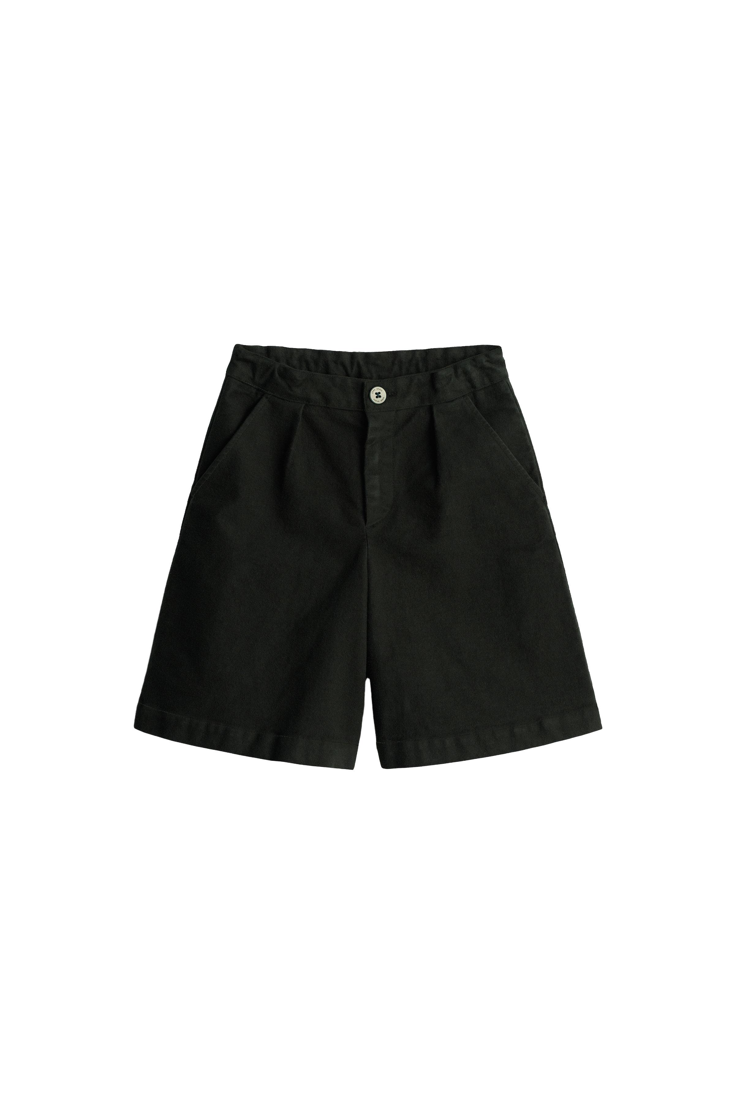LIMITED EDITION VELVET PLEATED BERMUDA SHORTS