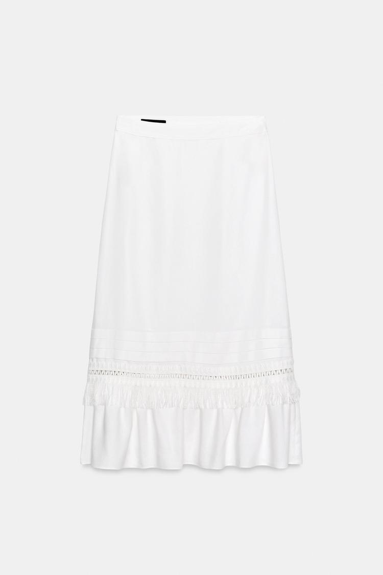 FALDA MIDI DE LINO CON FRANJAS 5