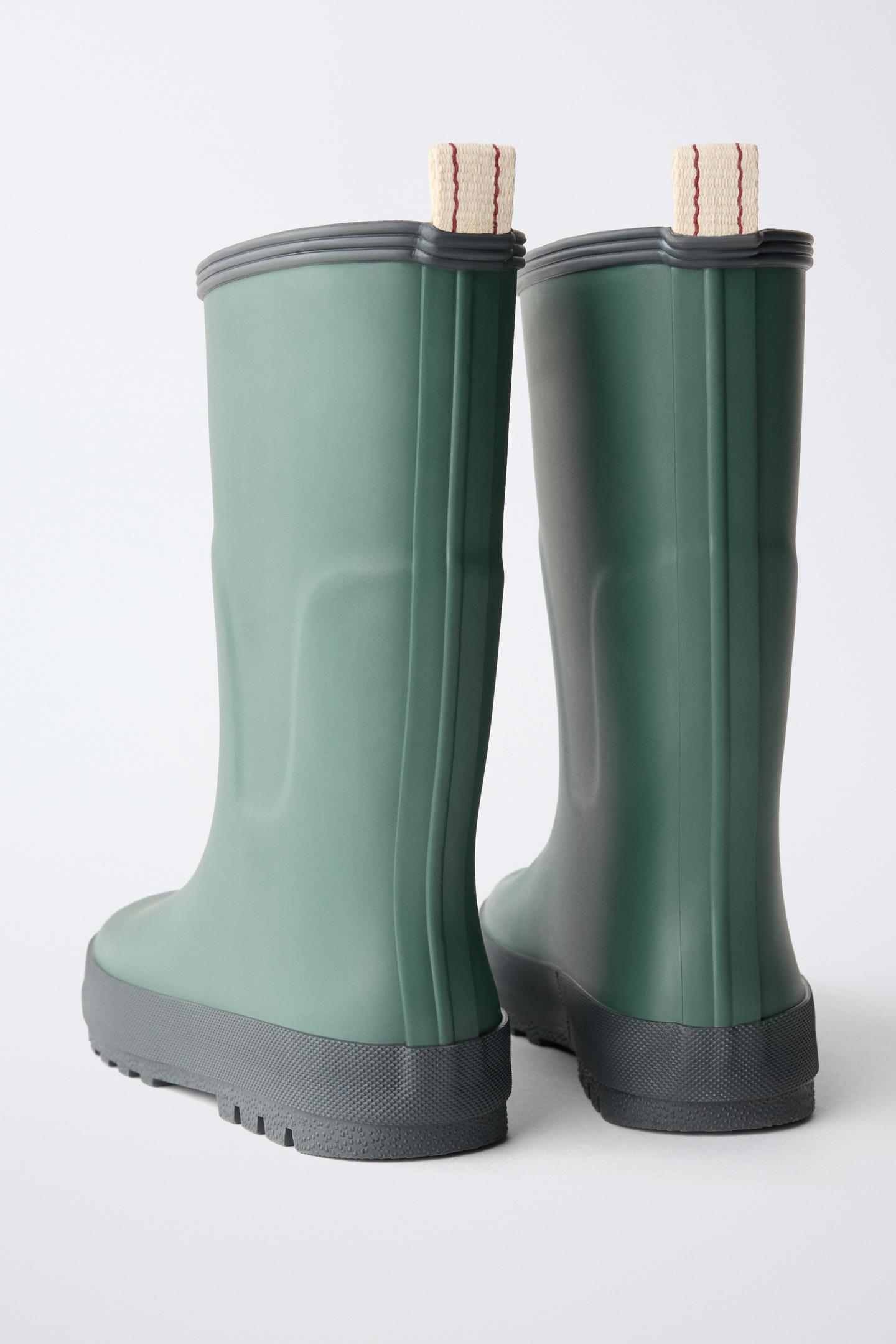 Детские ботинки Zara Rain Boots, цвет: Зелёный — фото 5
