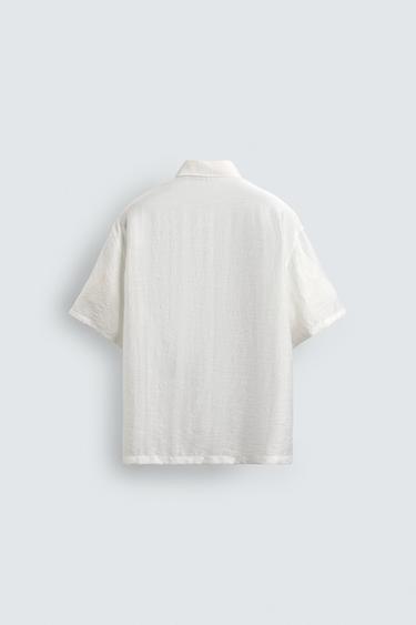 IRREGULAR JACQUARD SHIRT - Oyster-white by Zara - Image 7