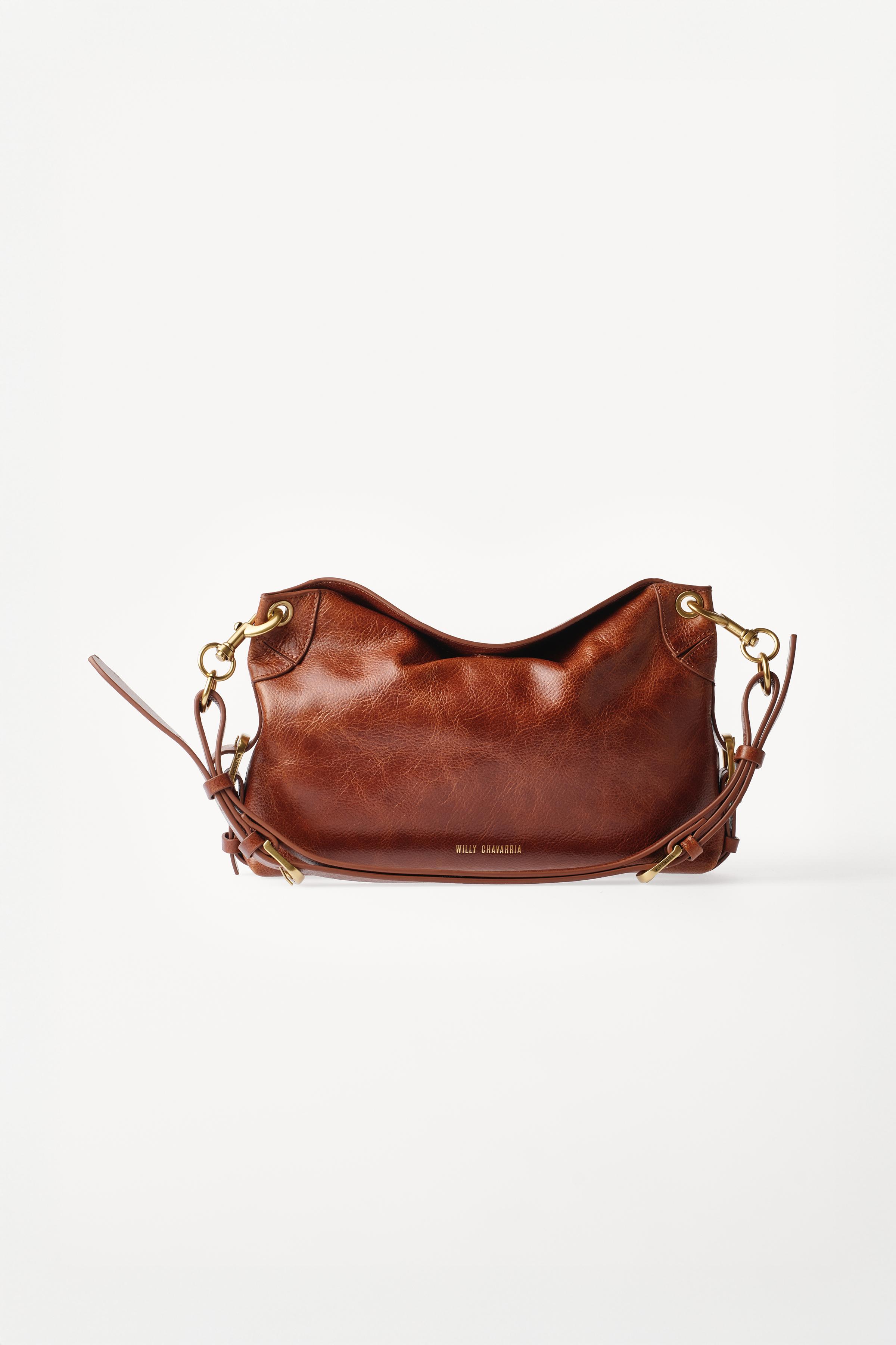 WILLY CHAVARRIA X ZARA LEATHER SHOULDER BAG - Dark tan | ZARA