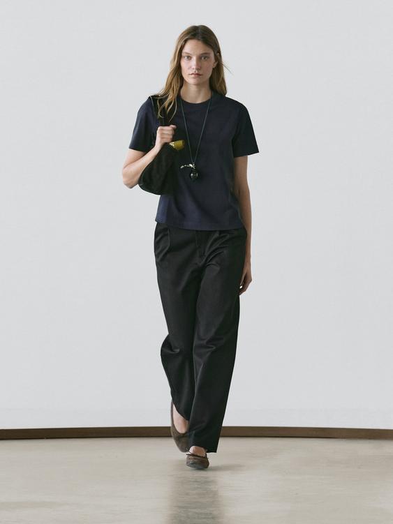 100% cotton interlock crew neck T-shirt from Zara - $60