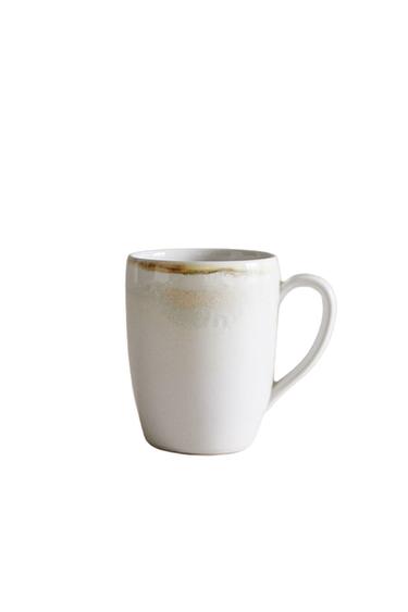 ANTIQUE FINISH STONEWARE MUG - Ecru by Zara