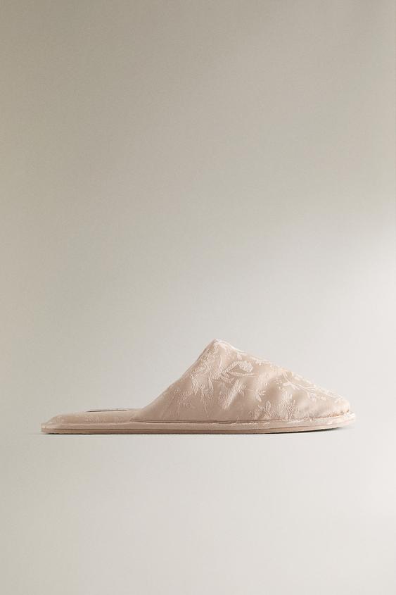 JACQUARD MULE SLIPPERS - Sand Brown by Zara - Image 0