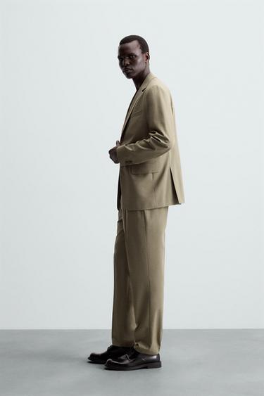 BLAZER COSTUME STRUCTURÉ - Marron / Taupe de Zara - Image 3