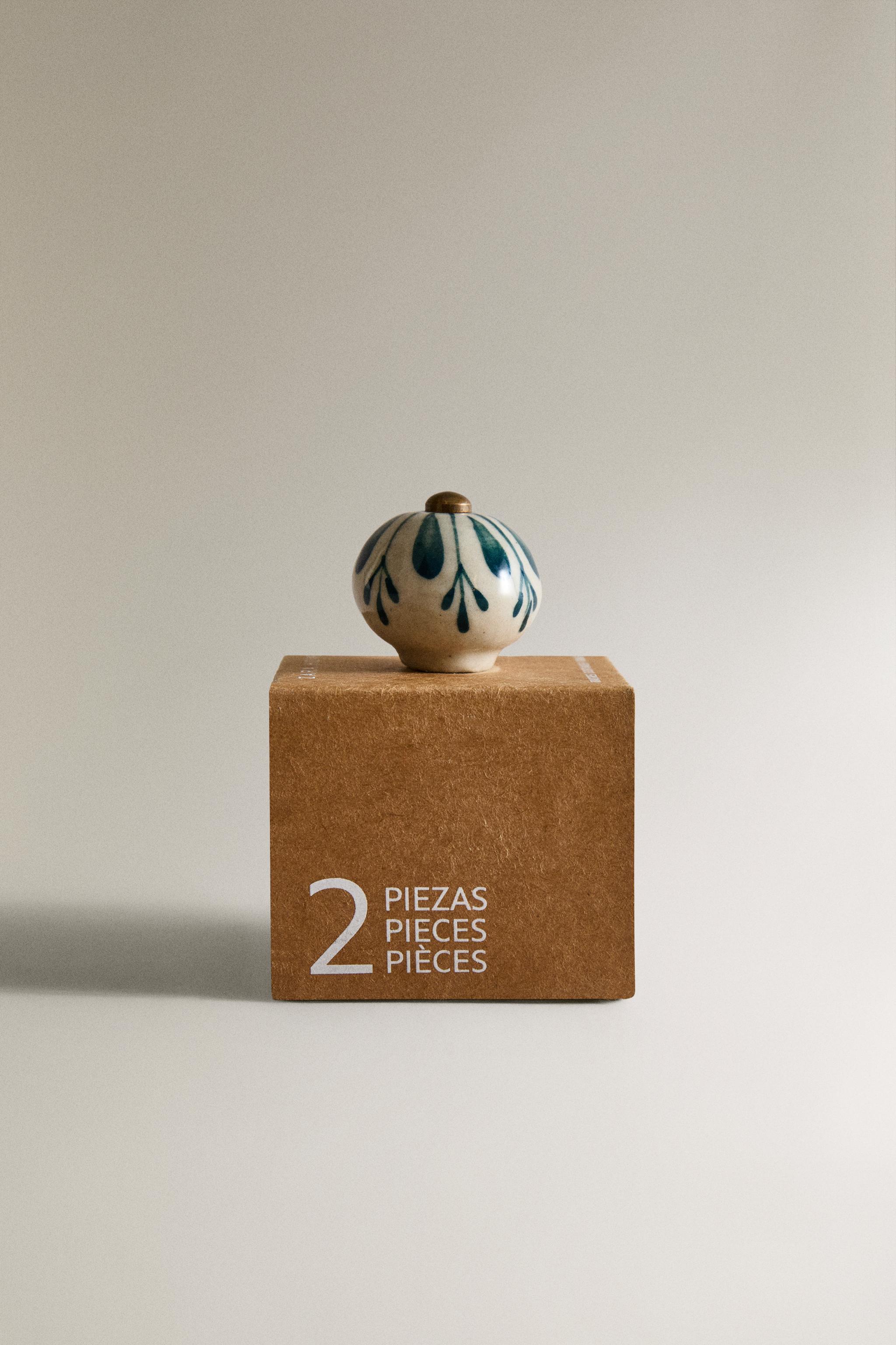 SET OF CERAMIC FLOWER KNOBS (SET OF 2) - Mustard | ZARA Canada
