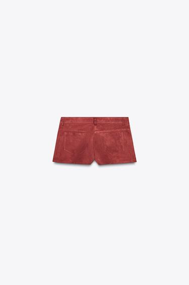 ZW COLLECTION LIMITED EDITION 100% SUEDE LEATHER SHORTS - Brick by Zara - Image 5