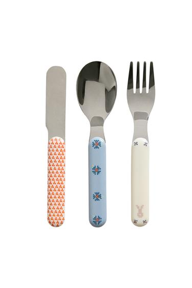CHILDREN'S CUTLERY SET WITH RABBITS - متعدد الألوان الخاص بـ Zara