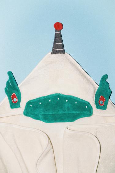 CHILDREN'S SPACE HOODED BATH TOWEL - Oyster-white by Zara